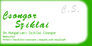 csongor sziklai business card